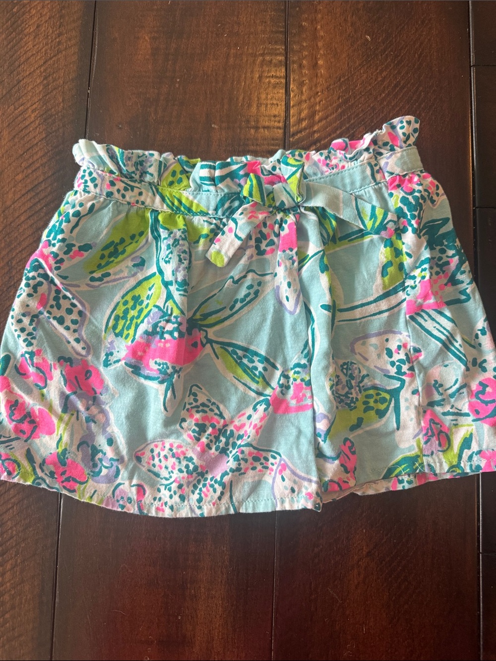 Pulitzer Girls Mini Michelina Skort - Vibrant Floral Pink Aqua Toddler XS